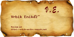 Vrbik Enikő névjegykártya
